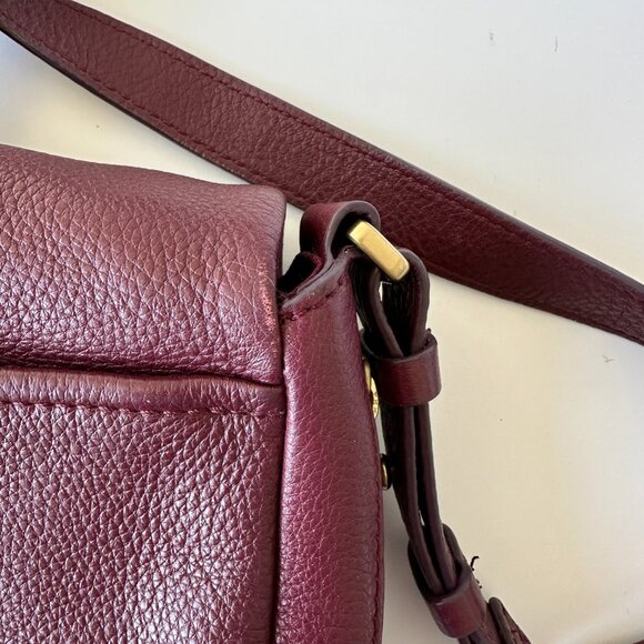 Fossil • Preston Burgundy Wine Leather Flap Crossbody Purse - Picture 7 of 15